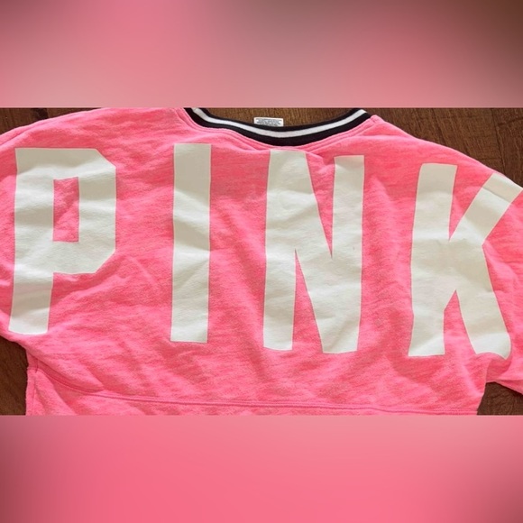 PINK Victoria’s Secret varsity oversized pullover 
Size XS/extra small - Picture 1 of 8